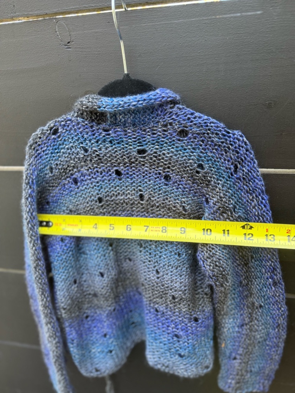 Kids Knit Cardigan Blue Ombre Artisan Sweater Handmade in Spain - Picture 6 of 7
